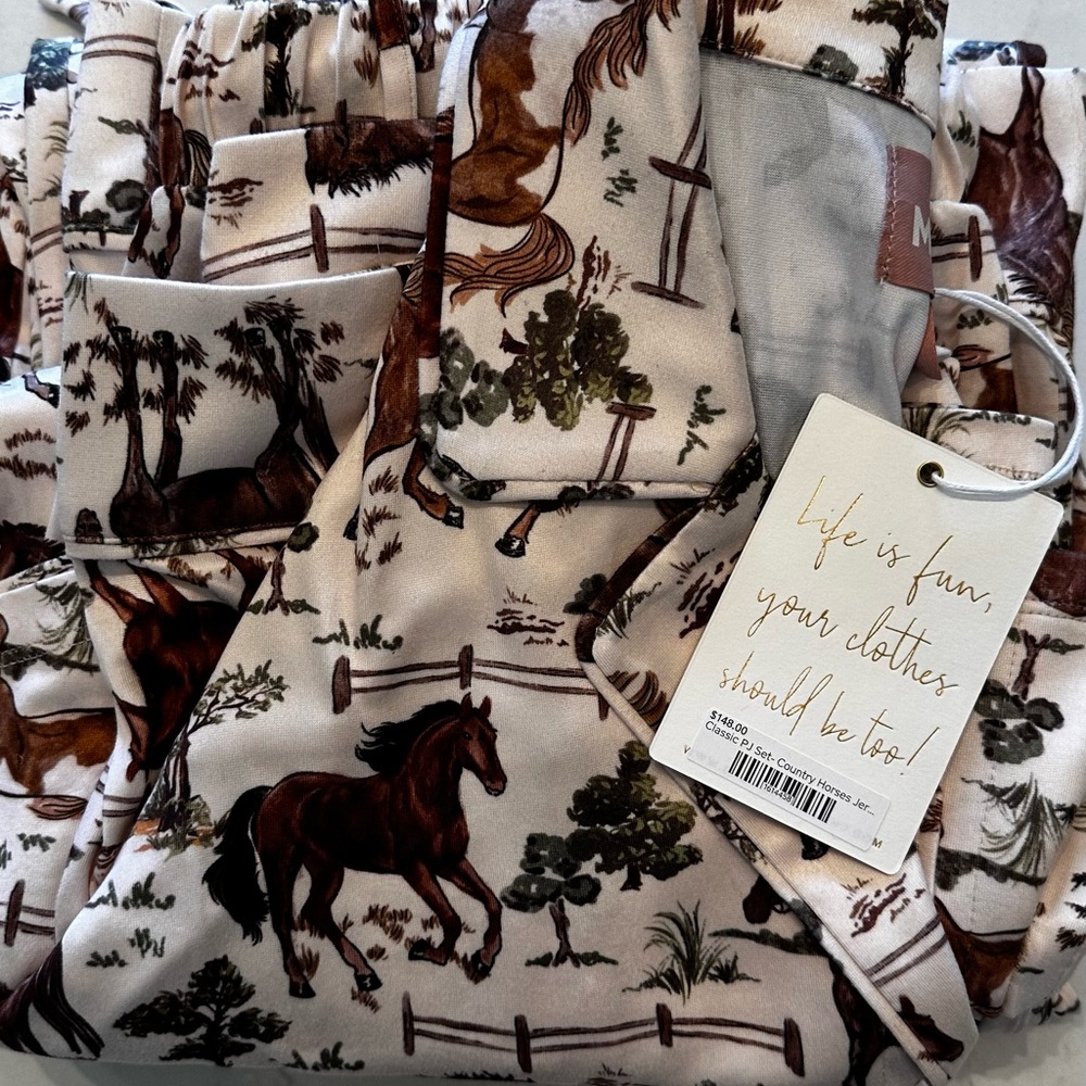 Show Me Your MuMu Country Horse Print Pajama Set - Picture 3 of 3